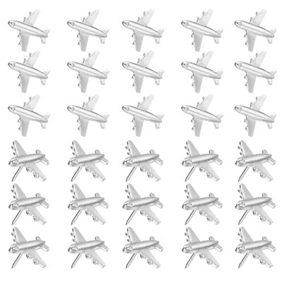Airplane Push Pin, 36 Pcs Cute Decorative Metal Push Pin, Silver Tone