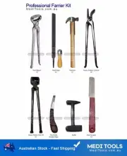 Professional Farrier Kit,Set,Horse,Nippers,Clinchers,Pull-Off,Buffer,Rasp,Hammer