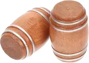 2pcs Beer Barrel Tiny Homes Home Accessories Tiny Houses Mini Plant Accessories Small House Models Little House Barrel Model Miniature Barrel Figurines Wooden