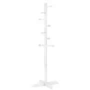 Coat Rack Wooden Racks Freestanding Cross Clothing Hanger Home Tree With 8 Hooks