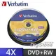 Verbatim 威寶 空白光碟片 AZO 4X DVD+RW 4.7GB 10P布丁桶X1