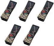Yamako Japanese Mino-yaki Ceramic Chopstick Rest (5 Pieces Set) Black Plum from Japan 15509