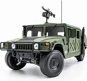 Hobby Crazy Diecast Hummer Military Battlefield Humvee Car Model 1:18 Amazing Detailed Toy Army Truck Alloy with 5 Doors Opening Gun Military Collection Vehicle