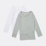 Brilliant Basics Kids Long Sleeve Thermal Top 2 Pack - Grey & White