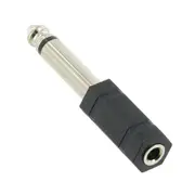 3.5mm Stereo Socket to 6.35mm 1/4 inch Mono Plug Adaptor Audio Hi-Fi