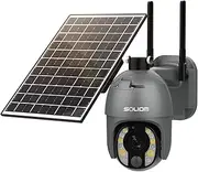 [SOLIOM] S600-W10X Wireless Security Camera Outdoor with 10X Optical Zoom, 5MP WIFI Security Camera Outdoor Wireless with Battery & Solar Powered, Human Detection, Auto Tracking, Full Color Night Vision