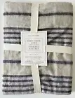 WILLIAMS SONOMA FARM STRIPE LINEN TABLE RUNNER 16 X 108” NEW GRAY BLUE SPRING