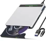 External CD Drive for Apple Mac, USB DVD Drive External DVD Player CD ROM Bur...