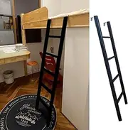 Metal Iron Bunk Bed Ladder Only, Rv Bed Caravan Dorm Loft Climb Ladders, Space Saving Home Top Bunk Step Ladder for Cabin Travel Trailer (Color : Black, Size : Length 1.5m/59 Inch)