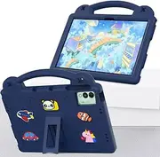 [Jarttarn] Kids Case Compatible with Tecno MegaPad 11 (T1101) 11 inch 2024, Heavy Duty EVA Foam Shockproof Cover with Portable Holder Protect Shell (Navy)