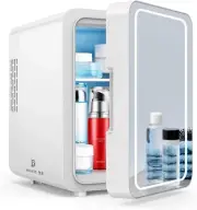 NEW 4L Mini Beauty Fridge with LED Mirror Cooler and Warmer for Beauty Skincare