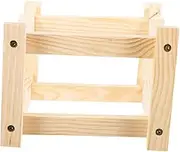 Stylish Wooden Wine Storage Rack Countertop Wine Rack 2 Shelves for 4 Bottles Original Wood Color