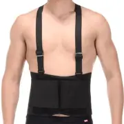 20x105cm Working Lumbar Lower Back Brace Support Belt w/ Adjustable Straps Black