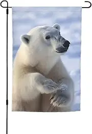 Polar bear Garden Flag 12x18 in Double Sided Print Yard Flags Indoor Outdoor Holiday Flag for Outside Banner Photo Backdrop for Home Decoration