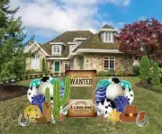 Wanted Poster Photo Frame & Western Accessories | 13pc Yard Art | Yard Signs