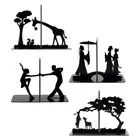 Silhouette Book Holders Books Desktop Organizer for Bookcase Bookshelf