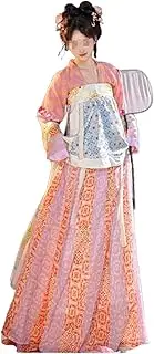 [IDZNFNFX] Women's Clothes Tang Suit Chinese Style Traditional Hanfu Dresses for Stage Show Performances,L=165~168cm