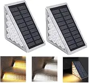 Curb Appeal, Curb Appeal Lights, Instant Curb Appeal Solar Lights, Triangle Solar Step Lights, Curb Appeal Front Porch, Ip67 Waterproof Outdoor Solar Sensor Lights (2pcs,White)