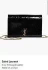 Saint Laurent - Croc Embossed Leather Wallet On A Chain New With Box & Dust Bag