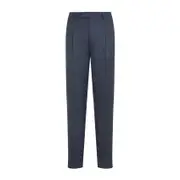 [Zegna] Zegna-Medium Blue Wool Flannel Pants-Uomo 52 IT
