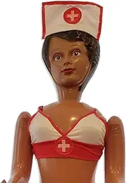 merrimix - Destiny Inflatable Blow Up Doll with Nurse Costume, Gag Gifts for Men, Bachelor Party Favors and Decorations- Bachelorette Party Accessories Funny