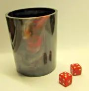 Crisloid Black Tie-Dye Dice Shaker cup 2 11MM Red Dice Bundle BackGammon USA