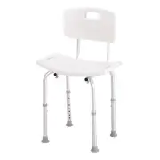 Homcom Durable Adjustable Height Elderly Safety Aid Shower Bath Chair with Back