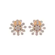 Jay Feder 14k Yellow Gold Diamond Snowflake Earrings