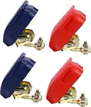 GLEAVI 2 Sets Vehicle Battery Terminal Clip Durable Car Battery Terminal Clamp with Identification Marks Positive Negative Connectors for Easy Installation