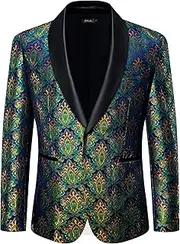 [DiBanGu] Mens Suit Jacket Blazer Wedding Blazer One Button Mens Tux Dress Suit Jacket Shawl Lapel for Dinner Prom Party