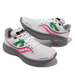 Saucony 慢跑鞋 Guide 16 白 岩石灰 粉紅 綠 路跑 女鞋 索康尼 【ACS】 S1081085