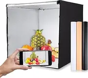 Portable Tabletop Photography Lighting Kit Large LED Light Tent,Foldable Softbox with 3pcs Color Backdrops,270pcs LED Beads 5600K Dimmable, for Studio Product Photography