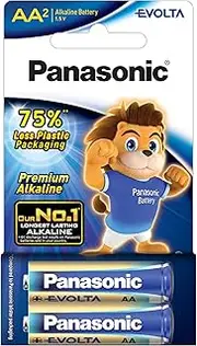 Panasonic Evolta Disposable Alkaline Batteries AA 2 Pack (LR6EG/2P)