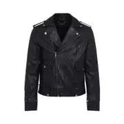 [Golden Goose] Golden Goose-Black Golden Ovine Leather Jacket-Uomo 50 IT