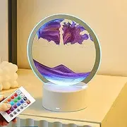 3D Sand Art Liquid Motion Table Lamp,Art Painting with Led Light Creative Home Office Relaxing Mood Desktop Sandscape Night Light