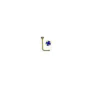 Rossan Bent Post Gold Plated Jewelled Nose Studs Ns5096 Blue