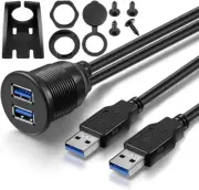 2 Ports USB 3.0 Extension Cable, Flush Mount Dashboard Adapter, 3 Feet
