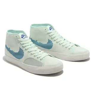 Nike 滑板鞋 SB Blazer Court Mid PRM 湖水綠 帆布鞋面 男女鞋 ACS DM8553-300