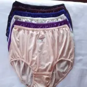 6 Grandma's Panties Underwear Big Size Soft Silky Nylon Woman Man Waist 44"-48"