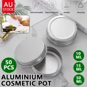 50-100pcs Aluminium Empty Cosmetic Pot Lip Balm Jar Tin Container Silver Box AU