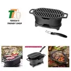 Mini 100% Cast Iron Hibachi Grill, Tabletop Small Portable Charcoal Grill for...