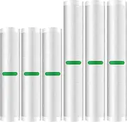 Vacuum Sealer Bags Rolls (Fits Inside Machine) - 6 Pack (20cm x 300cm & 28cm x 300cm) Heavy Duty Vacuum Food Storage Saver for Beleeb and Other Vacuum Sealer, BPA Free