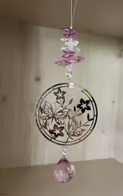 Butterfly Garden June Crystal Suncatcher gift, hanging rainbow suncatchers prism