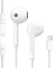 Apple Earbuds Lightning Headphones for iPhone, iPhone Earphones Wired with Lightning Connector【Apple MFi Certified】 for iPhone 14/13/12/11/XR/XS/X/8 (Built-in Microphone & Volume Control)