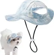 Dog Sun Hat | Pet Hat for Dogs with Ear Holes - Sun Protection Cat Sunbonnet with Ear Holes Breathable Pet Accessories for Medium Doggy & Puppy