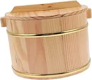 1Set Wooden Rice Bucket with Lid Steaming Bucket for Home Restaurant Use Practical Food Storage Container for Rice Tofu and Sushi Easy to Clean and Store Versatile