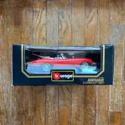 1/18 BBURAGO 1961 JAGUAR E CABRIOLET Red Italy Metal Die Cast Car cod 3016