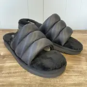 Koolaburra By Ugg Rommie Nylon Mens 13 Black/Black Sandal Slipper Slide