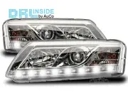 Headlights LED DRL Inside for AUDI A6 4F C6 04-08 Xenon D2S Chrome FreeShipping