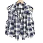 Ellison Vest Size M Womens Tartan Plaid Multicolor Collared Open Front Cotton